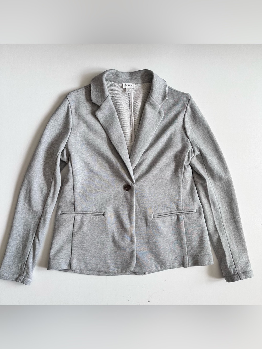 J Crew Knit Sweatshirt Blazer Heather Light Grey Size 4P